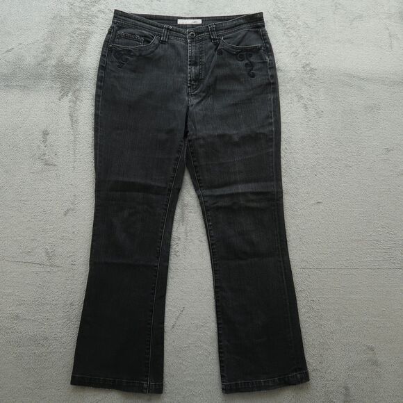 Chico's Platinum Jeans Women's Size 1.5 US-10 Gray Mid-Rise Bootcut 29" Inseam - Picture 1 of 15